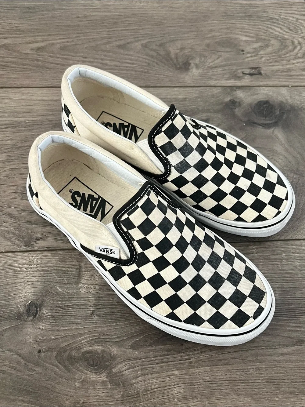 Vans Checkerboard Slip-On Sneakers - Black & White